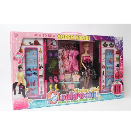 Doll + wardrobe set DSJ928-1 07109