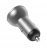 Baseus car charger with display, 2x USB, 4.8A, 24W (silver)