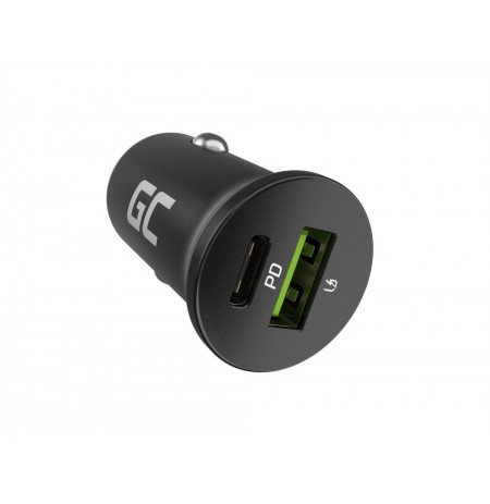 Green Cell GC CADM-GC-38AC - USB-charger 38 W 1x USB-C USB-A schwarz Flashlight, GPS, Headphones, Mobile phone, Navigator, Other