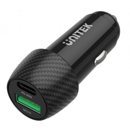 UNITEK CAR CHARGER 38W, USB-A USB-C, QC3.0, P1400A