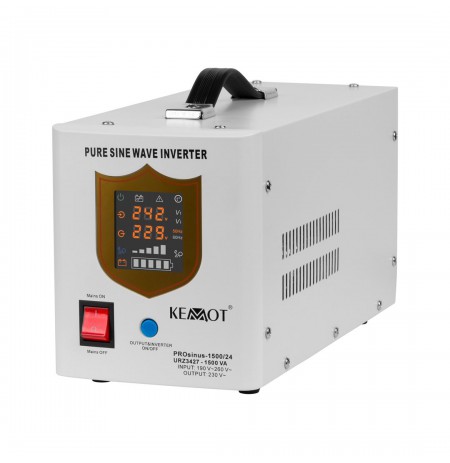 Uninterruptible power supply KEMOT PROsinus-1500/24 converter with pure sine wave and charging function 24V 230V 1500VA/1050W