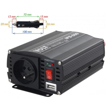 INVERTER VOLT POLSKA IPS-500 12V / 230V 350/500 W