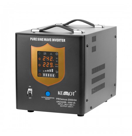 Uninterruptible power supply KEMOT PROsinus-2000/24 converter with pure sine wave and charging function 24V 230V 2000VA/1400W - 
