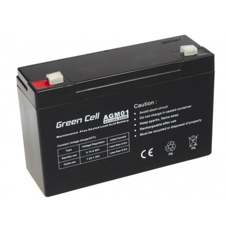 Green Cell AGM Battery 6V 12Ah - Batterie - 12.000 mAh Sealed Lead Acid (VRLA)