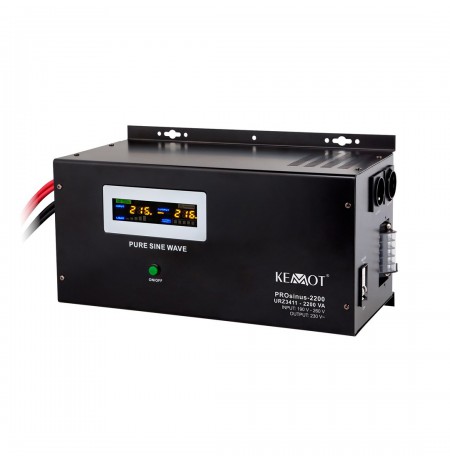 Wall-mounted uninterruptible power supply KEMOT PROsinus-2200 converter with pure sine wave and charging function 12V 230V 2200V