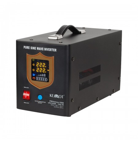 Uninterruptible power supply KEMOT PROsinus-1000 converter with pure sine wave and charging function 12V 230V 1000VA/700W - blac