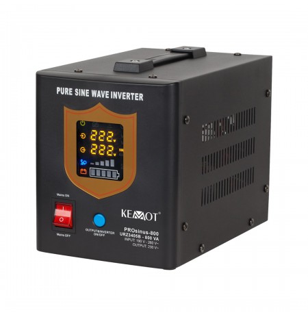 Uninterruptible power supply KEMOT PROsinus-800 converter with pure sine wave and charging function 12V 230V 800VA/500W - black 