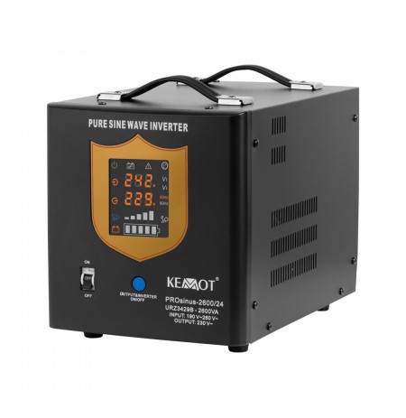 Uninterruptible power supply KEMOT PROsinus-2600/24 converter with pure sine wave and charging function 24V 230V 2600VA/1800W - 