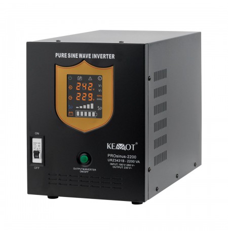Uninterruptible power supply KEMOT PROsinus-2200 converter with pure sine wave and charging function 12V 230V 2200VA/1600W - bla