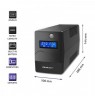 Qoltec 53977 Uninterruptible Power Supply | Monolith | 450VA | 240W | LCD | USB | RJ45