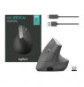 Logitech | Ergonomic Mouse | MX VERTICAL | Wireless | USB, Bluetooth | Graphite