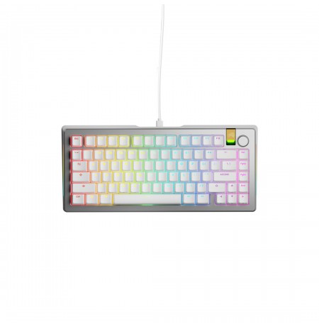 Glorious GMMK 3 Pro HE 75% Custom Gaming Keyboard - Pre-Built, ANSI (US), Fox HE Switches, Silver