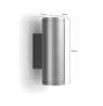 Philips Hue WCA Appear Outdoor Wall Lantern, Inox | 8 W | 2000-6500 Hue White Colour Ambiance