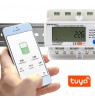 Qoltec 50883 Three phase electronic energy consumption meter for DIN rail | Wi-Fi | TUYA | 400V | LCD