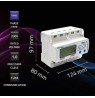 Qoltec 50883 Three phase electronic energy consumption meter for DIN rail | Wi-Fi | TUYA | 400V | LCD