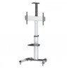 Manhattan TV and Monitor Mount, Trolley Stand, 1 screen, Screen Sizes: 37-65", Silver, VESA 200x200 to 600x400mm, Max 50kg,
