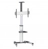 Manhattan TV and Monitor Mount, Trolley Stand, 1 screen, Screen Sizes: 37-65", Silver, VESA 200x200 to 600x400mm, Max 50kg,