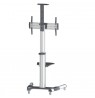 Manhattan TV and Monitor Mount, Trolley Stand, 1 screen, Screen Sizes: 37-65", Silver, VESA 200x200 to 600x400mm, Max 50kg,