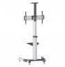 Manhattan TV and Monitor Mount, Trolley Stand, 1 screen, Screen Sizes: 37-65", Silver, VESA 200x200 to 600x400mm, Max 50kg,