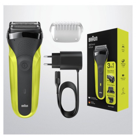 Braun Series 3 Shave&Style 300BT Barzdaskutė, Juoda/Žalia