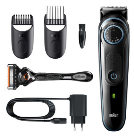 Braun BeardTrimmer3 BT3340 Plaukų kirpimo mašinėlė, Juoda/Mėlyna