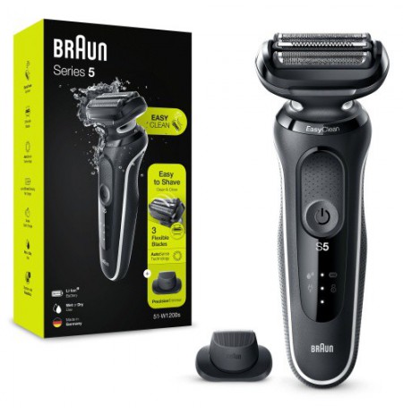 Braun Series 5 51-W1200s Barzdaskutė, Juoda/Balta