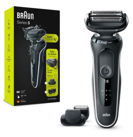 Braun Series 5 51-W1500s Barzdaskutė, Juoda/Balta