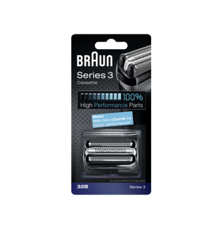 Braun Series 3 32B Atsarginė barzdaskutės galvutė, Juoda