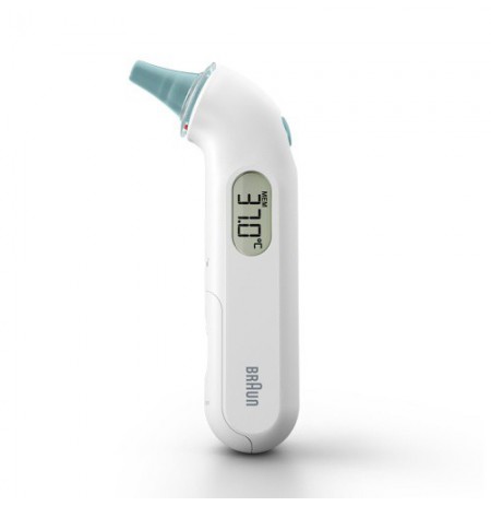 Braun ThermoScan 3 IRT 3030 Ausies Termometras, Sidabrinė/Balta