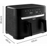TEFAL Dual Easy Fry Essential Airfryer | EY901N | Power 2700 W | Capacity 8.3 L | Black