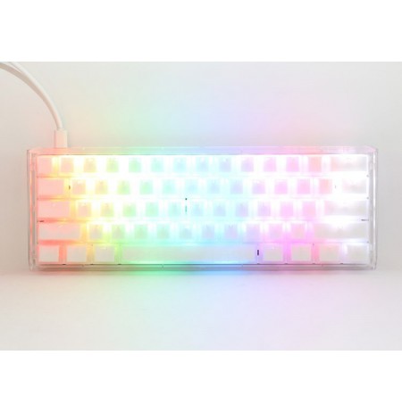 Ducky One 3 Aura White Mini Gaming Keyboard, RGB LED - MX-Speed-Silver (US)