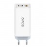 SAVIO LA-07 GaN 65W mains charger, USB, QC4.0+, PD 3.0, White
