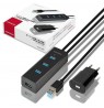 AXAGON HUE-S2BP USB-A hub, 4x USB 3.0, external power supply - 1.2 m, power adapter