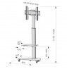Techly Floor Stand with Shelf Trolley TV LCD/LED/Plasma 37-70" Silver