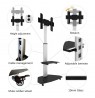 Techly Floor Stand with Shelf Trolley TV LCD/LED/Plasma 37-70" Silver