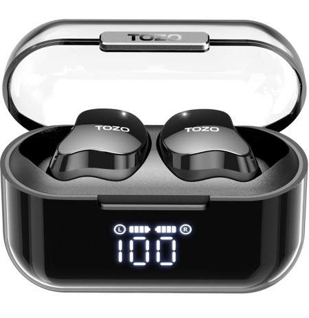TOZO T18 CRYSTAL BUDS True Wireless Stereo (TWS) In-Ear USB Type-C Bluetooth Headset Black
