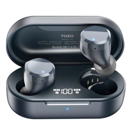 TOZO T12S True Wireless Stereo (TWS) In-Ear USB Type-C Bluetooth Headset Black