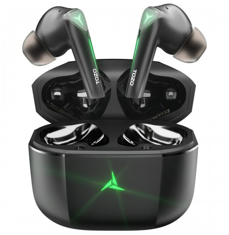 TOZO Gaming Pods True Wireless Stereo (TWS) In-Ear USB Type-C Bluetooth Gaming Headset Black