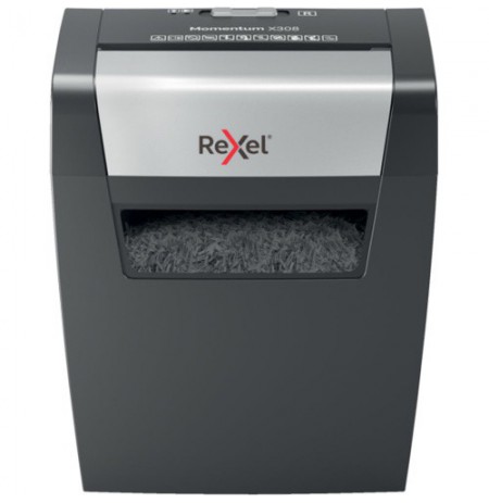 Rexel Momentum X308 Dokumentų naikiklis Particle-cut shredding 5x42mm P-3 15L, Pilka/Juoda