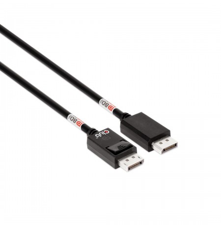CLUB3D DisplayPort™ 2.1 Bi-Directional VESA DP80 Certified Cable 4K240Hz, 8K60Hz or 10K60Hz M/M 1.6m/5.25ft