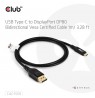 CLUB3D USB Type C Cable to DP 2.1 Bi-Directional VESA DP80 Certified Cable M/M 1m/3.28ft