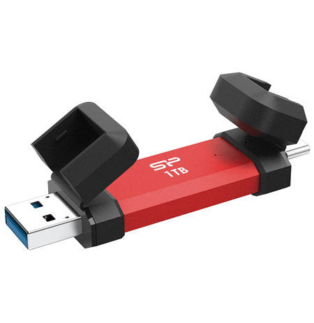 Silicon Power DS72 | 1000 GB | USB Type-A/USB Type-C 3.2 Gen 2 | Red