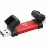 SILICON POWER DS72 1TB External SSD USB-A USB-C 1050/850MB/s Red