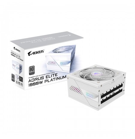 GIGABYTE AORUS ELITE P1000W ICE Power Supply Unit - PCIe 5.0, 80 PLUS Platinum, Fully modular design, 120mm Fan, ATX 3.0 compati