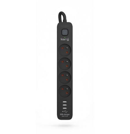 KERG power strip with circuit breaker-3USB 16A 1,5m