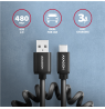 AXAGON Twister Cable, 1.1 m | BUCM-AM20TB | USB Type A to USB Type C