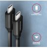 AXAGON Data and charging cable, 1.1 m | BUCM-CM20TB | USB Type C to USB Type C