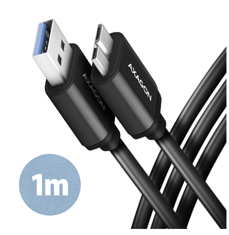 AXAGON Data and charging cable, 1 m | BUMM3-AM10AB | USB Type A to USB Type Micro-B