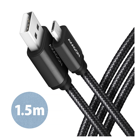 AXAGON Data and charging cable, 1.5 m | BUMM-AM15AB | USB Type A to USB Type Micro