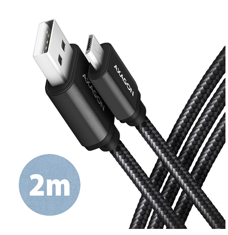 AXAGON Data and charging cable, 2 m | BUMM-AM20AB | USB Type A to USB Type Micro